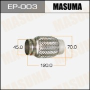 Гофра глушителя MASUMA, усиленная, 3-х слойная, interlock, 45x120