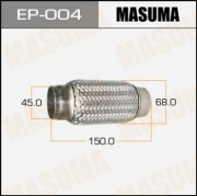 Гофра глушителя MASUMA, усиленная, 3-х слойная, interlock, 45x150