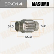 Гофра глушителя MASUMA, усиленная, 3-х слойная, interlock, 51x120