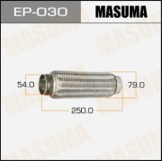 Гофра глушителя MASUMA, усиленная, 3-х слойная, interlock, 54x250