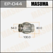 Гофра глушителя MASUMA, усиленная, 3-х слойная, interlock, 54x100