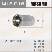 Гайка MASUMA 12x1.5 / под ключ=19мм