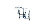 Лампа W3W галогеновая W2.1x9.5d, 12 Вольт, 3W