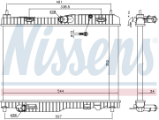 Радиатор системы охлаждения FORD: B-MAX 1.5 TDCI/1.6 TDCI 12-, FIESTA VI 1.4 TDCI/1.5 TDCI/1.6 TDCI 08-, FIESTA VAN 1.4 TDCI/1.6 TDCI 09-