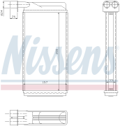 NS73382 радиатор печки Saab 9000 2.0-2.3 <98