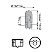 Лампа WY5W накаливания W2.1x9.5d, 12 Вольт, 5W