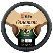 Оплётка на руль PSV ORNAMENT Fiber (ЧерныйОтстрочка синяя) M