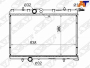 Радиатор PEUGEOT 206 1.4/1.6 98-07/307/XSARA 1.6/2.0 01-/CITROEN C4 1.6 04-см.комментарий