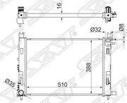 Радиатор RENAULT LOGAN/SANDERO 14-/DUSTER 10-/KAPTUR 16- SG-RN0002-14