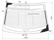 Стекло заднее (Цвет зеленый/ Обогрев/ Антенна) Toyota Camry (XV50) 11- / Camry USA 11-17