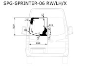 Стекло заднее (распашной двери) левое с вырезом MERCEDES-BENZ SPRINTER 06-13