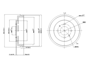 Барабан тормозной зад MITSUBISHI COLT/COLT PLUS Z2 02-/LANCER CEDIA CS 00-/MIRAGE DINGO CQ 98-02