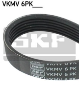 Ремень поликлиновой VKMV6PK1209