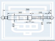 Амортизатор багажника AUDI 100 (C3) Avant --11.90 L=580mm / 470N