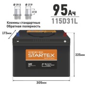 Аккумулятор STARTEX 95Ач 750А обратная/п.