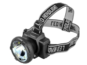 Фонарь налобн аккум 220В, черный, 1,2 Втт LED+5SMD, 2 реж, пласт, бокс Ultraflash LED5367