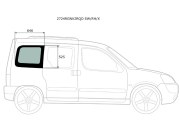 Стекло кузова (собачник) заднее правое CITROEN BERLINGO/PEUGEOT PARTNER 96-08