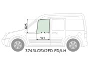 Стекло переднее левое опускное FORD TOURNEO TRANSIT CONNECT 2003-