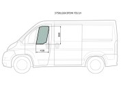 Стекло переднее левое опускное PEUGEOT BOXER II/FIAT DUCATO II/CITROEN JUMPER II 06-