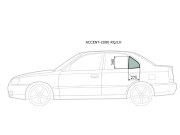 Стекло форточки (уголок) задней левой двери HYUNDAI ACCENT/VERNA 00-06 4/5D HBK