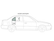 Стекло форточки (уголок) задней правой двери HYUNDAI ACCENT/VERNA 00-06 4/5D HBK