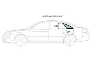 Стекло кузова (собачник) заднее левое AUDI A6/S6 97-04 4D