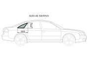 Стекло кузова (собачник) заднее правое AUDI A6/S6 97-04 4D