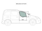 Стекло переднее правое опускное CITROEN BERLINGO/PEUGEOT PARTNER 2008-