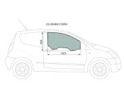 Стекло переднее правое опускное CITROEN C2 03-08