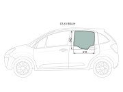 Стекло заднее левое опускное CITROEN C3 10- 5D HBK