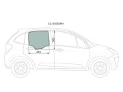 Стекло заднее правое опускное CITROEN C3 10- 5D HBK