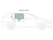 Стекло заднее правое опускное CHERY CROSSEASTAR(V5) MPV 06-