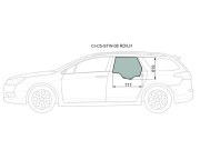 Стекло заднее левое опускное CITROEN C5 2008- STW