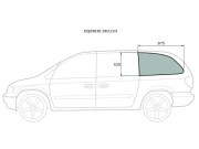 Стекло кузова (собачник) левое короткая база DODGE CARAVAN MINI VANVOYAGER 2001-