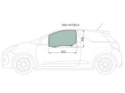 Стекло переднее левое опускное CITROEN DS3 10- 3D HBK