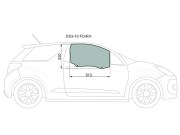 Стекло переднее правое опускное CITROEN DS3 10- 3D HBK