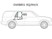 Стекло форточки (уголок) задней правой двери CHEVROLET BLAZER S1O UTILITY 1995-