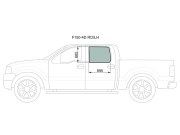 Стекло заднее левое опускное FORD F150/250/350 4D 03-