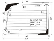 Стекло заднее (распашной двери) правое с обогревом TOYOTA LAND CRUISER (GX) 98-07