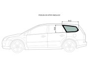 Стекло кузова (собачник) заднее левое FORD FOCUS II WAGON 2004-