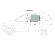 Стекло заднее левое опускное SUZUKI SWIFT/IGNIS HT81S 5D HBK 2000-