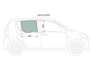 Стекло заднее правое опускное DAIHATSU BOON/SIRION/TOYOTA PASSO/SUBARU JUSTY 04-