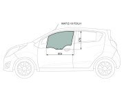 Стекло переднее левое опускное DAEWOO MATIZ CREATIVE/CHEVROLET SPARK 10-