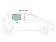 Стекло заднее правое опускное DAEWOO MATIZ CREATIVE/CHEVROLET SPARK 10-