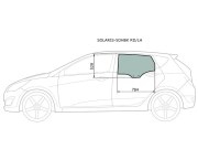 Стекло заднее левое опускное HYUNDAI SOLARIS/ACCENT 10- 5D HBK