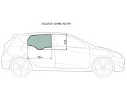 Стекло заднее правое опускное HYUNDAI SOLARIS/ACCENT 10- 5D HBK