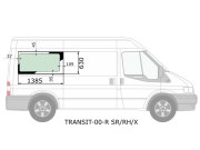 Стекло кузова среднее правое цельное FORD TRANSIT VAN 2000-