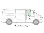 Стекло переднее правое опускное FORD TRANSIT VAN 13-