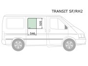 Стекло кузова переднее правое N2 FORD TRANSIT VAN 1985-