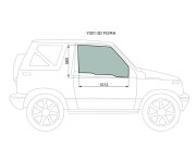 Стекло переднее правое опускное SUZUKI ESCUDO/VITARA/SIDEKICK/YOE 3D JEEP 1989-